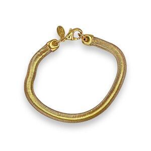Milor Herringbone Snake Bracelet Yellow Gold‎ Tone Stainless Steel 7in